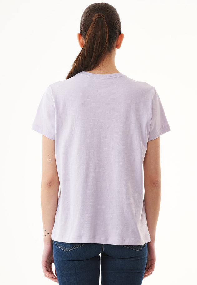 Women's Basic Round Neck T-Shirt Soft Lilac