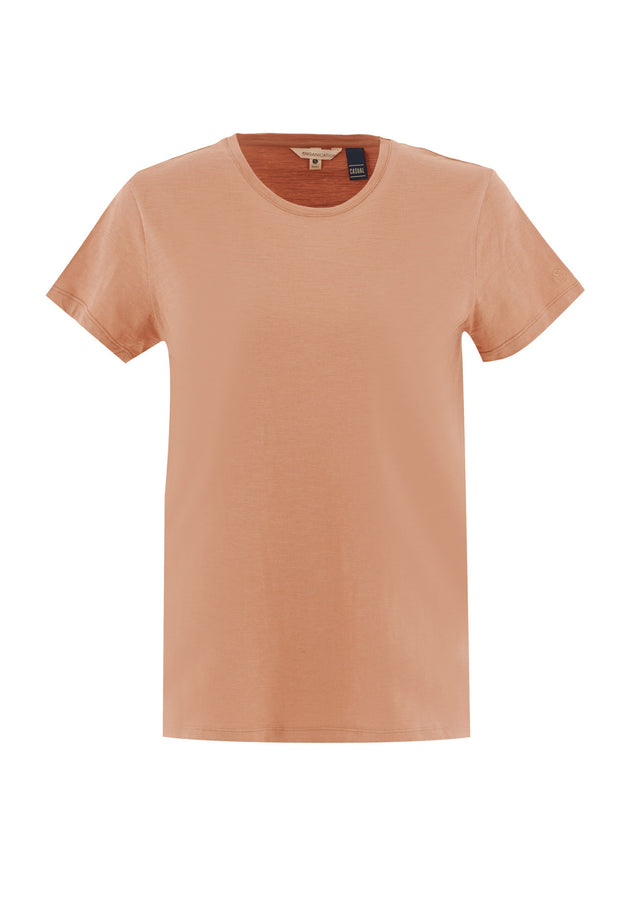 Women's Basic Round Neck T-Shirt Tan