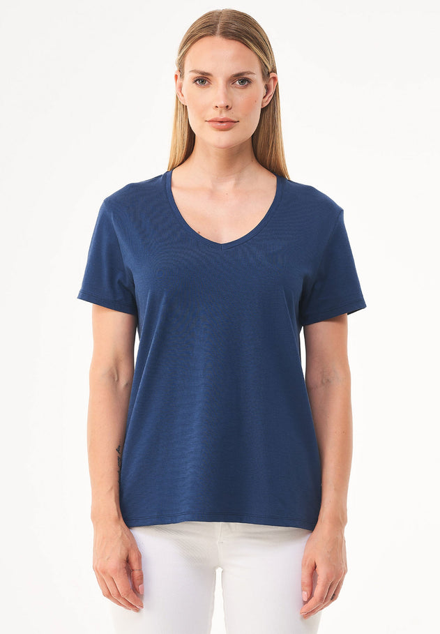 Women's Basic V-Neck T-Shirt Navy