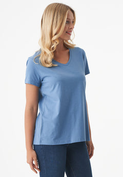 Women's Basic V-Neck T-Shirt Coronet Blue