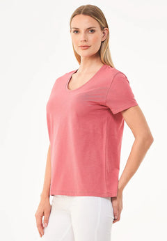 Women's Basic V-Neck T-Shirt Desert Rose