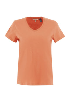 Women's Basic V-Neck T-Shirt Dusty Orange