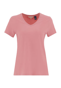 Women's Basic V-Neck T-Shirt Flamingo Pink
