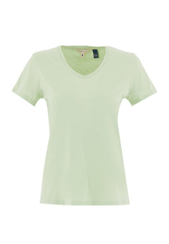 Women's Basic V-Neck T-Shirt Foam Green