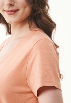 Women's Basic V-Neck T-Shirt Peach