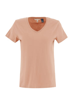 Basic V-Neck T-Shirt Tan
