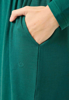 Long-Sleeved Jersey Dress Deep Emerald Green