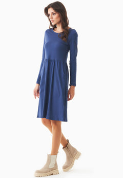 Long-Sleeved Jersey Dress Navy Blue
