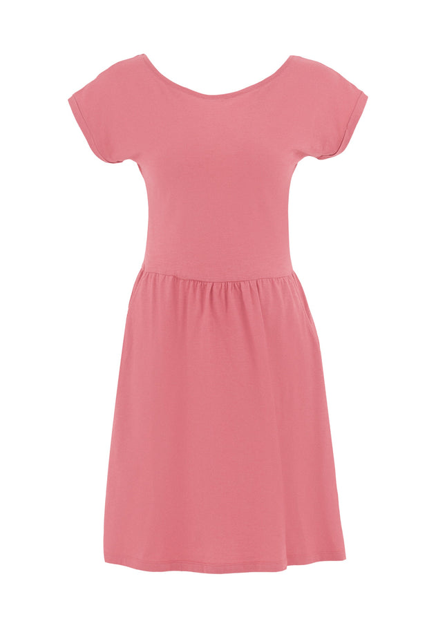 Slub Jersey Dress With Side Pockets Desert Rose Pink