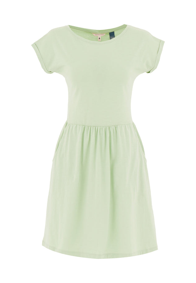 Slub Jersey Dress With Side Pockets Foam Green