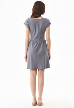 Slub Jersey Dress With Side Pockets Shadow Grey
