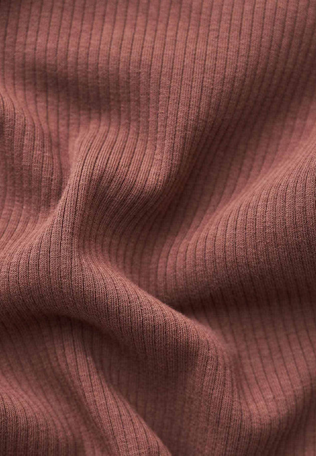 Women's Short Sleeved Cotton Turtleneck Radical Brown