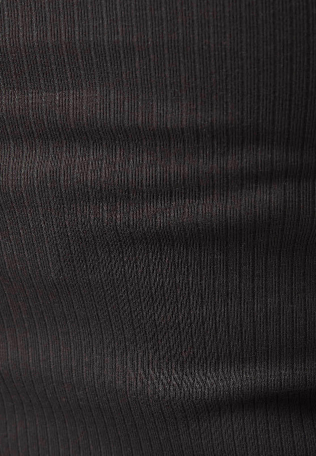 Women's Long Sleeved Cotton Turtleneck Black