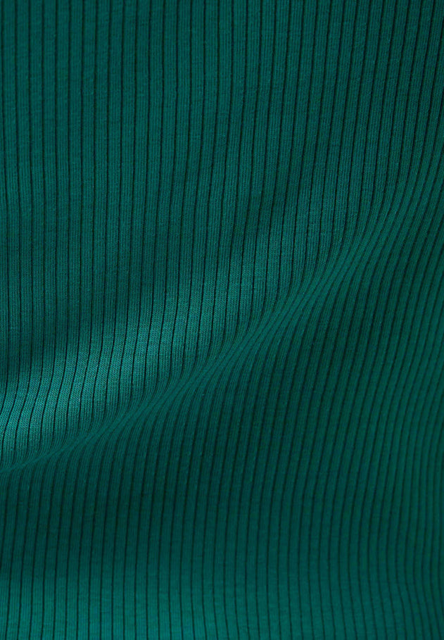 Women's Long Sleeved Cotton Turtleneck Deep Emerald