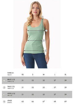 Organication size chart WCASUAL013