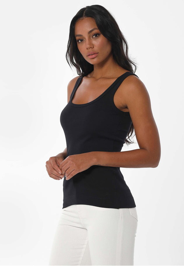 Women's Basic Ribbed Top Black