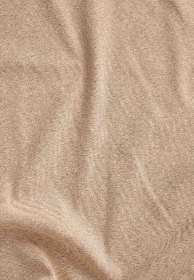 Women's Basic Ribbed Top Soft Beige