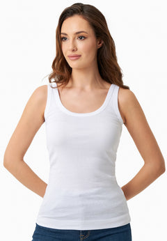Women's Basic Ribbed Top White