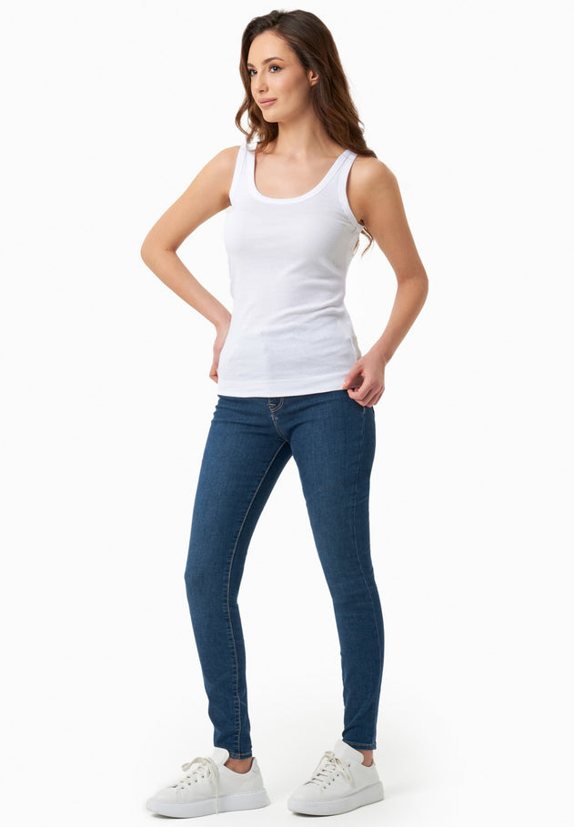 Women's Basic Ribbed Top White