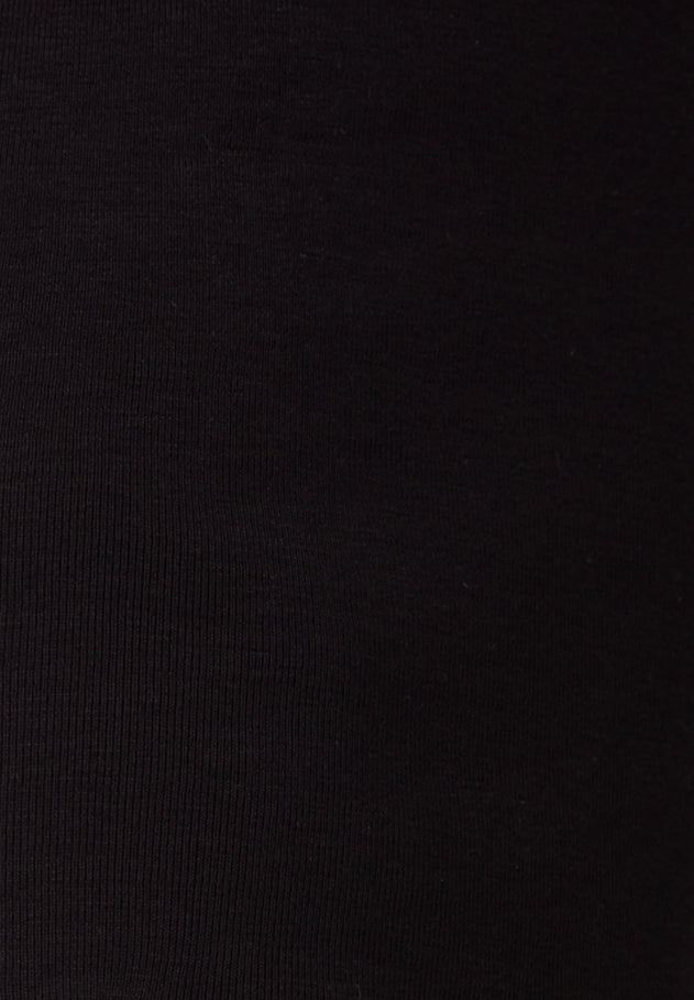 Women's High Neckline Ribbed Top Black