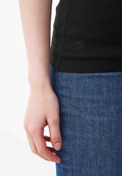 Women's Ribbed Spaghetti Strap Top Black
