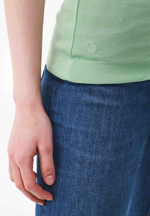 Women's Ribbed Spaghetti Strap Top Matcha Green
