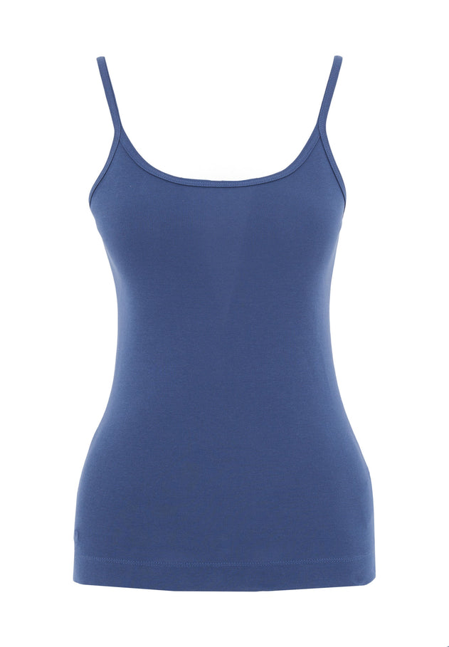 Women's Ribbed Spaghetti Strap Top Navy