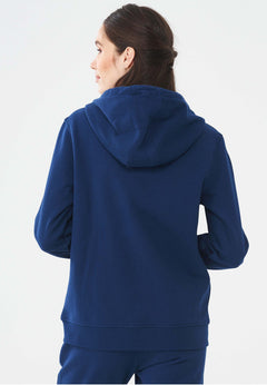 Women's Organic Cotton Zipper Hoodie Navy