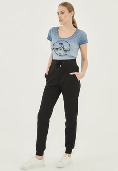 High Waisted Organic Cotton Sweatpants Black