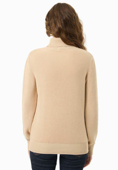 Women's Organic Cotton Turtleneck Knit Beige