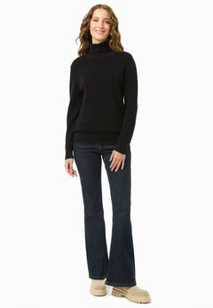 Women's Organic Cotton Turtleneck Knit Black