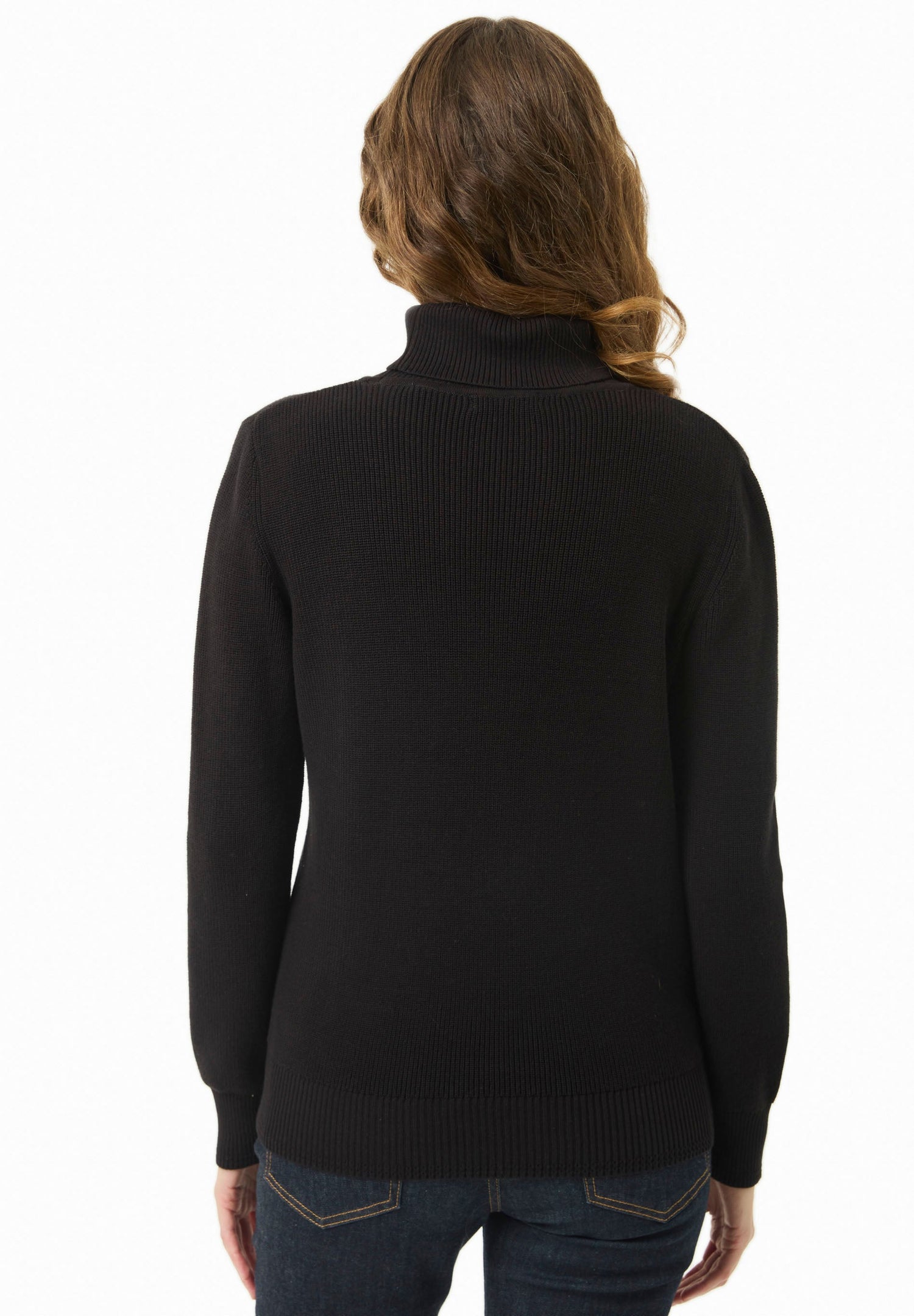 Women's Organic Cotton Turtleneck Knit Black