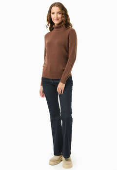 Women's Organic Cotton Turtleneck Knit Cocoa Brown