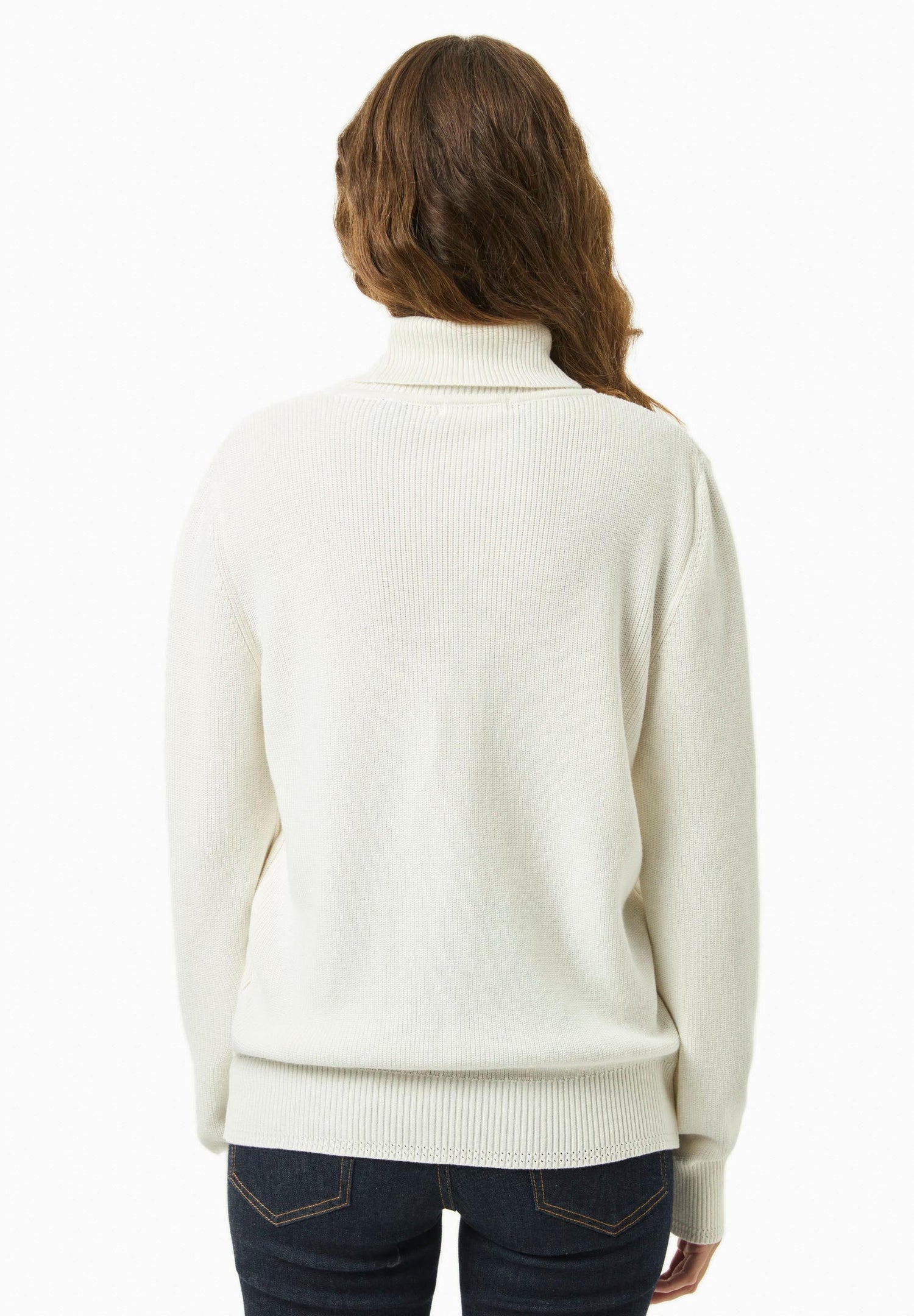 Women's Organic Cotton Turtleneck Knit Off White