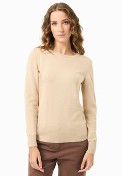 Women's Round Neck Organic Cotton Knit Beige