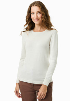 Women's Round Neck Organic Cotton Knit Off White