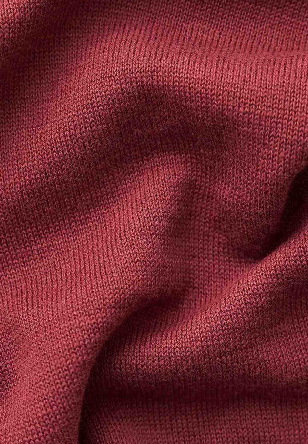 Women's Round Neck Organic Cotton Knit Syrah Red