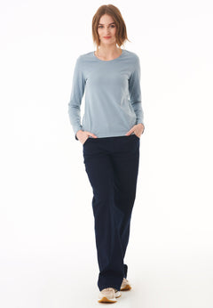 Women's Casual Long-Sleeved T-Shirt Dusty Blue