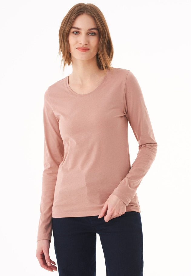 Women's Casual Long-Sleeved T-Shirt Misty Rose