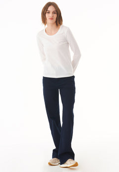 Women's Casual Long-Sleeved T-Shirt Off White