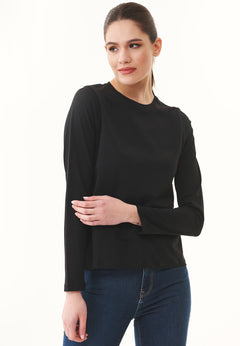 Women's Casual Long-Sleeved T-Shirt Black