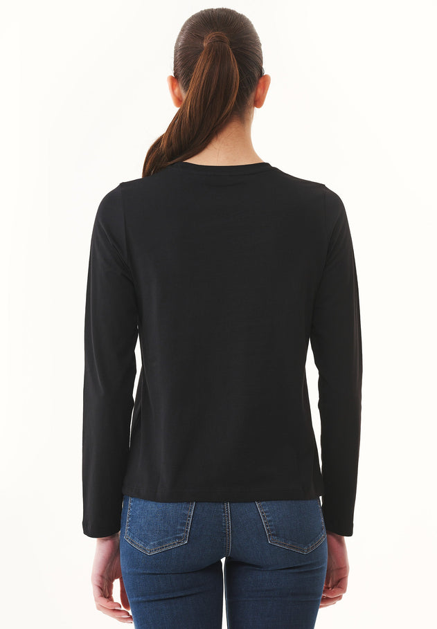 Women's Casual Long-Sleeved T-Shirt Black