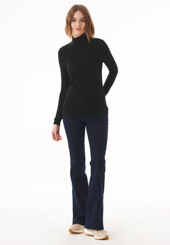 Women's Turtleneck Long-Sleeve Top Black