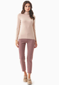 Women's Turtleneck Long-Sleeve Top Beige