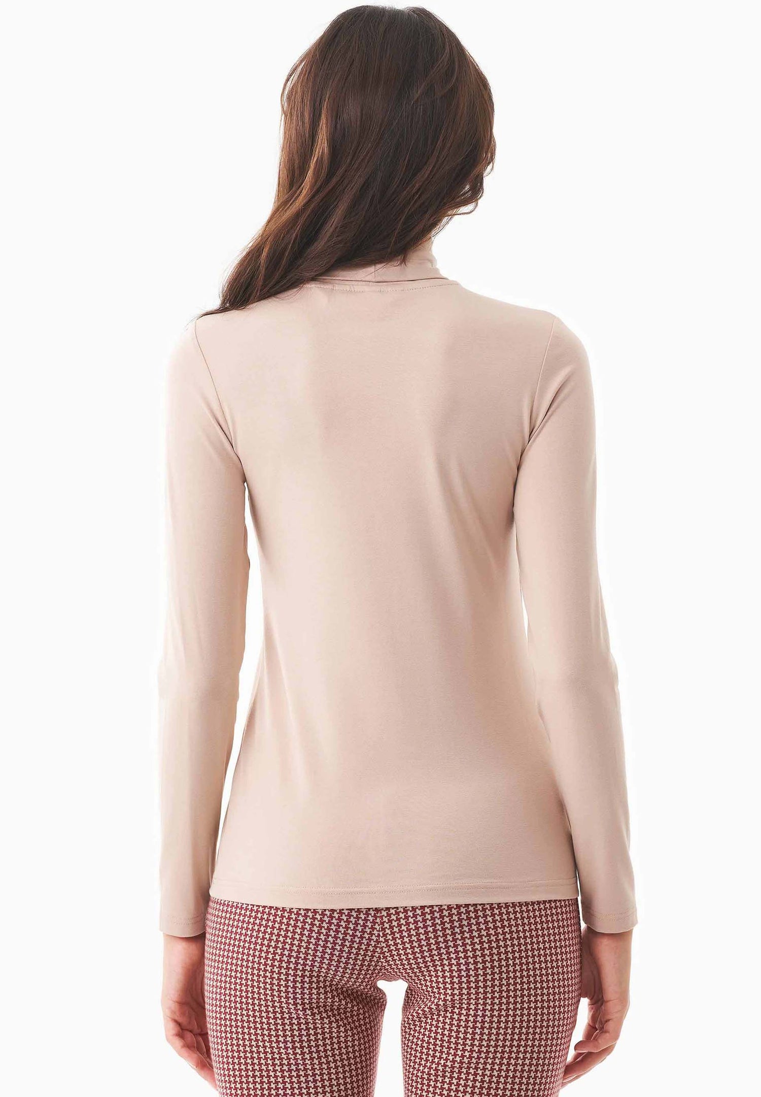 Women's Turtleneck Long-Sleeve Top Beige