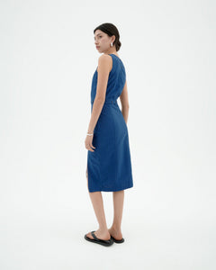 Wila Dress Seersucker Cobalt Blue