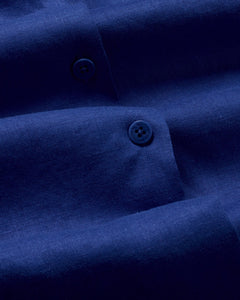 Laura Hemp Blend Button Dress Indigo
