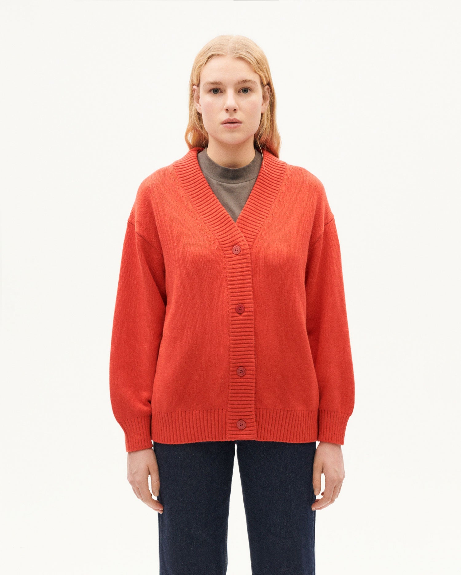 Red wool cardigan Jazz