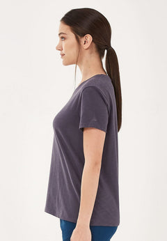 Women's Basic Round Neck T-Shirt Asphalt