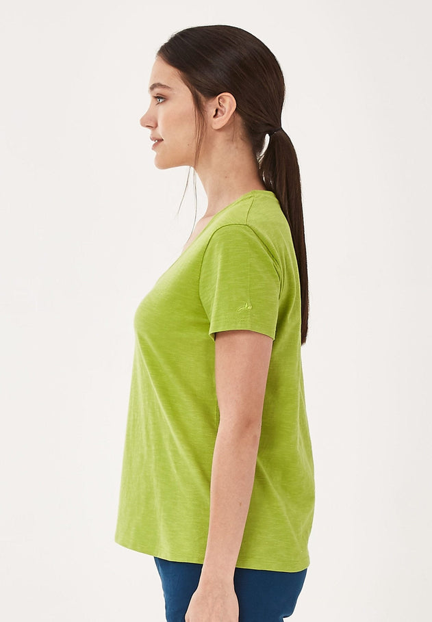 Women's Basic V-Neck T-Shirt Meadow Green